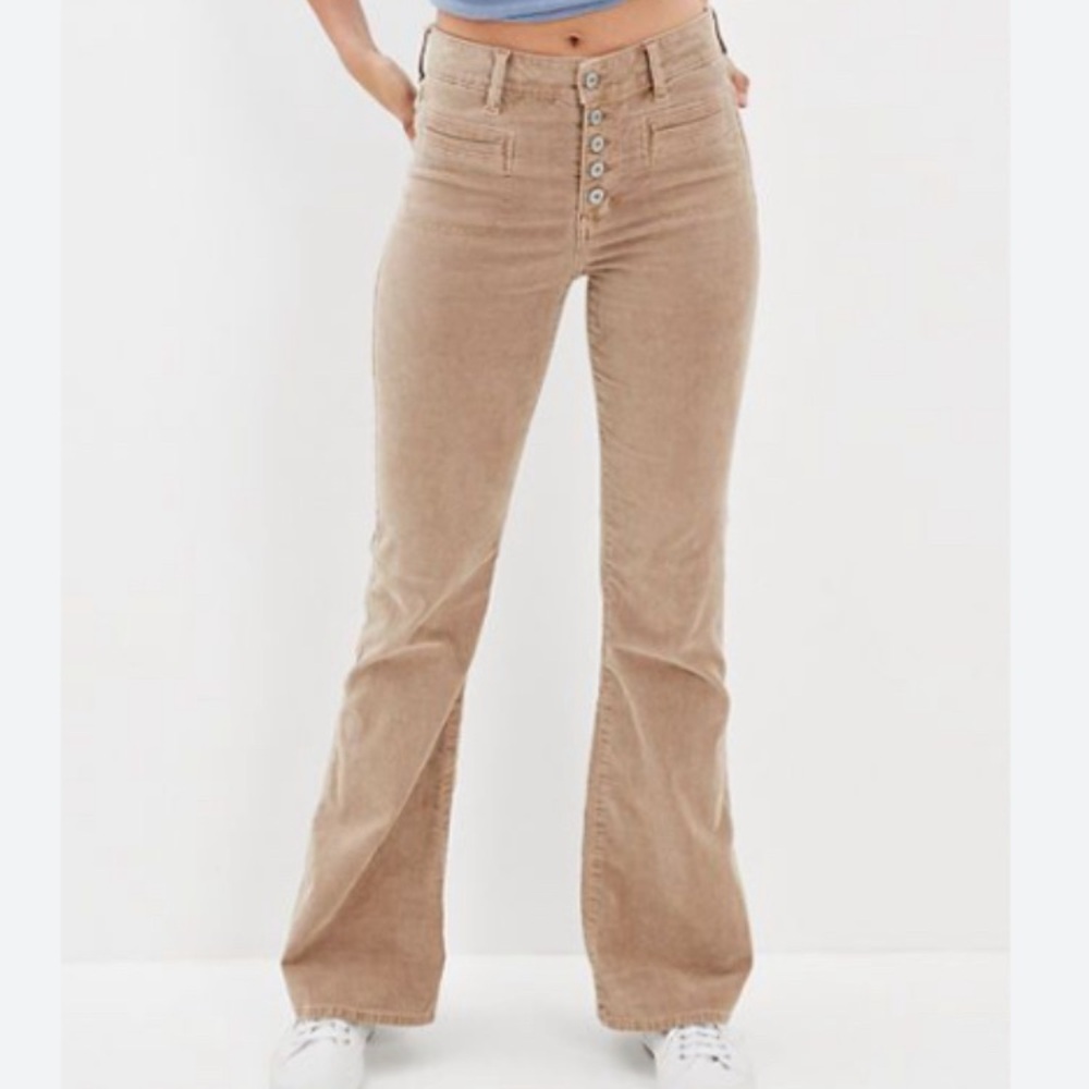 American Eagle corduroy super rise.